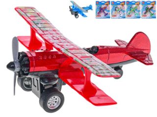 Obrázek z Letadlo kov 10cm na zpětný chod,6dr, na kartě 